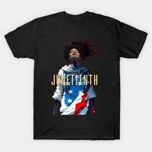 Juneteenth: Liberation and Unity (no fill dark background) T-Shirt